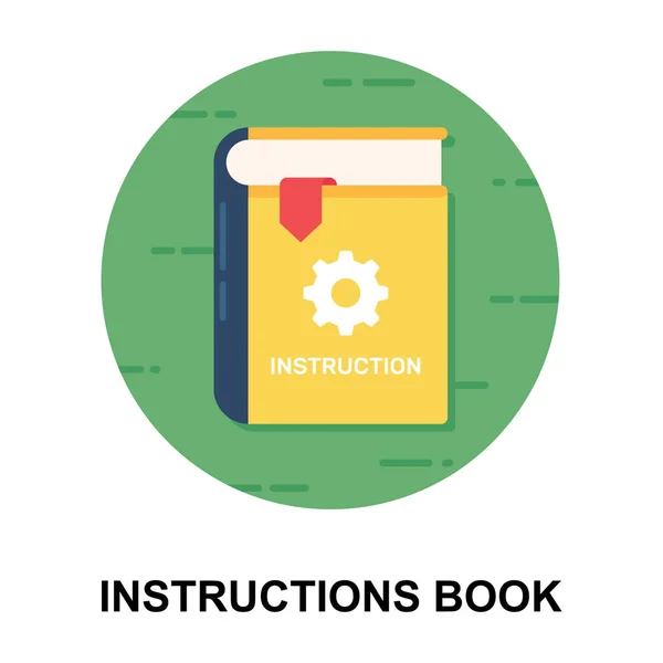 Folleto Guía Plano Redondeado Icono Diseño Vectores Libro Instrucciones — Archivo Imágenes Vectoriales