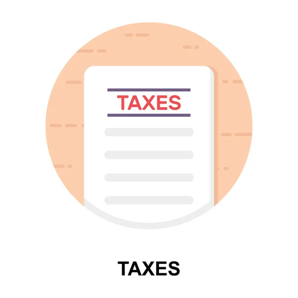 Conception Arrondie Plate Rapport Financier Icône Des Impôts — Image vectorielle