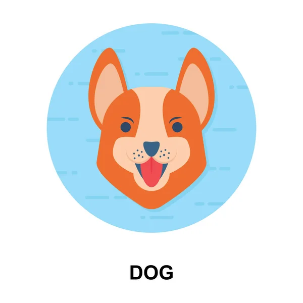 Flat Rounded Icon Dog Vector Design — Stock Vector