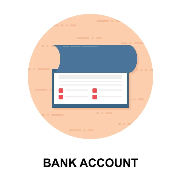Icono Redondeado Plano Cuenta Bancaria Diseño Vectores Cheques — Vector de stock