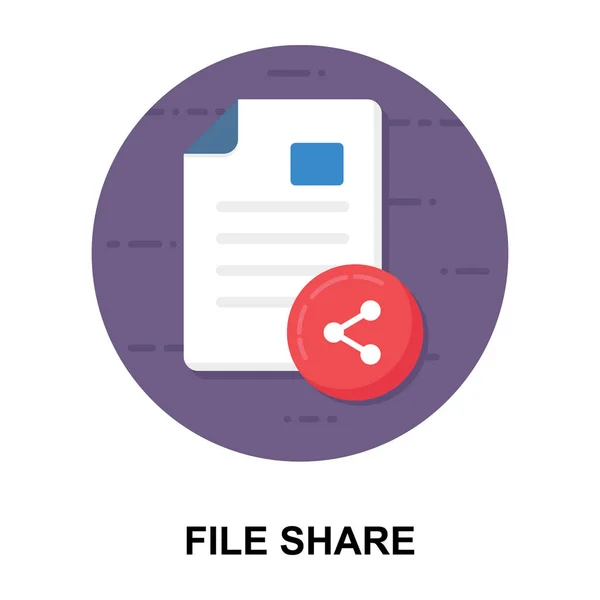 Transfer Data Concept Flat Rounded Icon File Share Design — Stock Vector