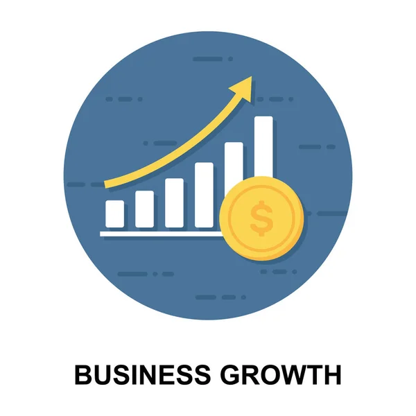 Business Growth Chart Icon Flat Rounded Design — 图库矢量图片