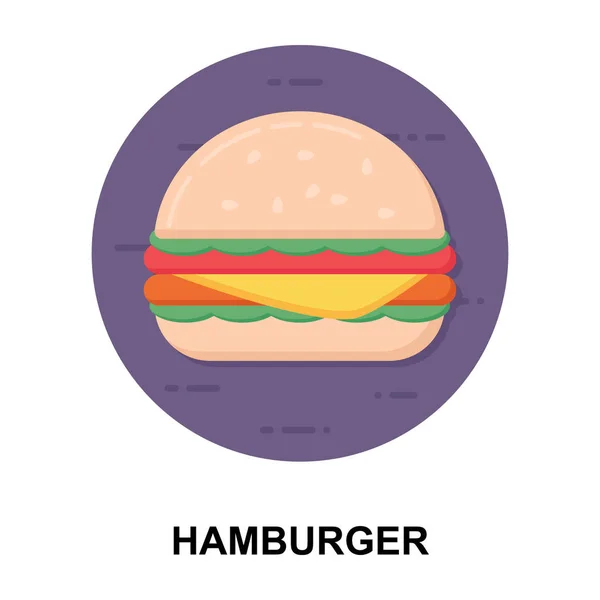 Ein Verführerisches Essen Das Jeder Mag Burger Mit Käseflachvektor — Stockvektor