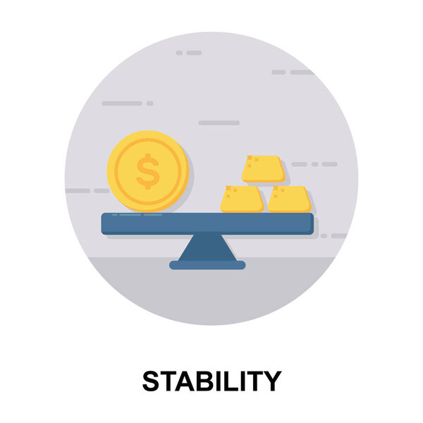 Financial equalize conditions, stability  icon of flat rounded icon 