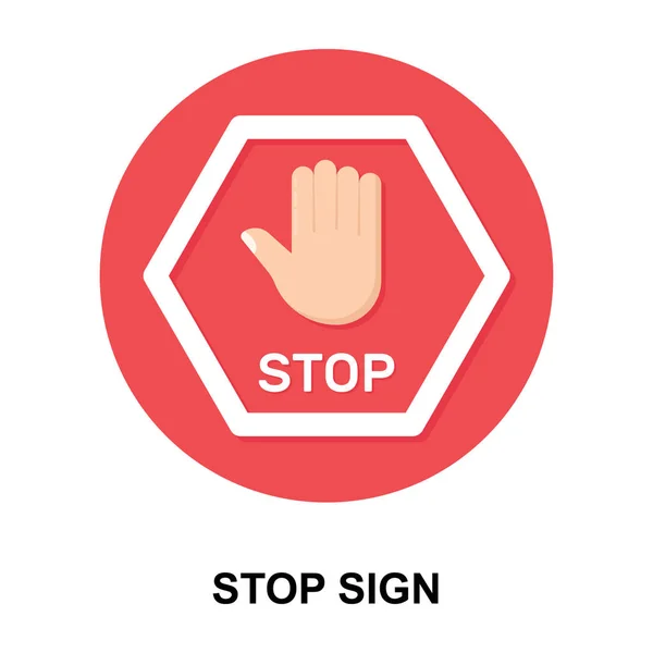 Het Geven Van Alarmerende Beperkingen Platte Afgeronde Pictogram Van Stop — Stockvector