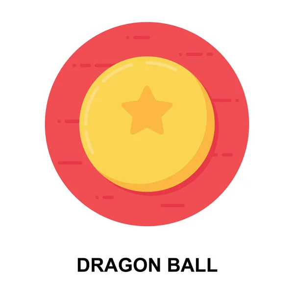 Icône Dragon Ball Design Arrondi Plat — Image vectorielle