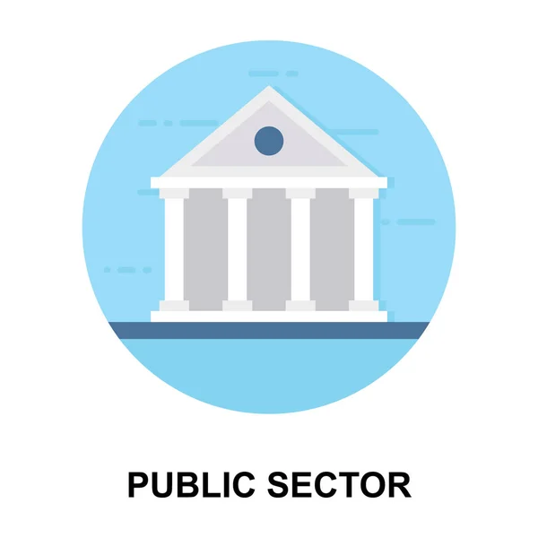 Building Architecture Flat Rounded Icon Public Sector — Stock Vector
