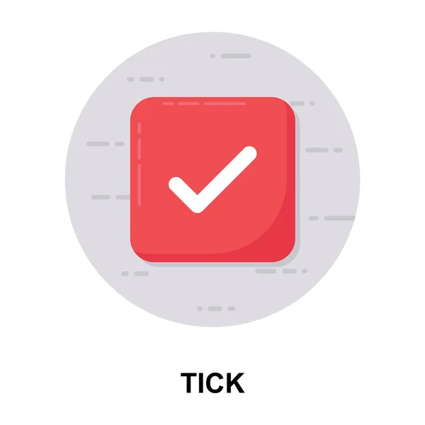Häkchen Flaches Gerundetes Symbol Des Zeckenvektors — Stockvektor