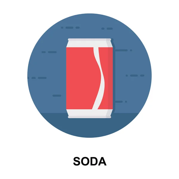 Ikon Pak Soda Dalam Desain Vektor Bundar Datar - Stok Vektor