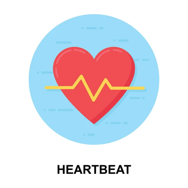 Hartslag Impulsen Liefde Leven Icoon Van Plat Ontwerp — Stockvector
