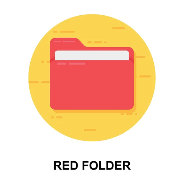 Carpeta Roja Moda Estilo Plano Para Diseño Sitio Web Aplicación — Vector de stock
