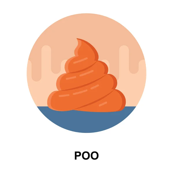 Shit Concept Flat Rounded Icon Poo Vector Design — Stock Vector