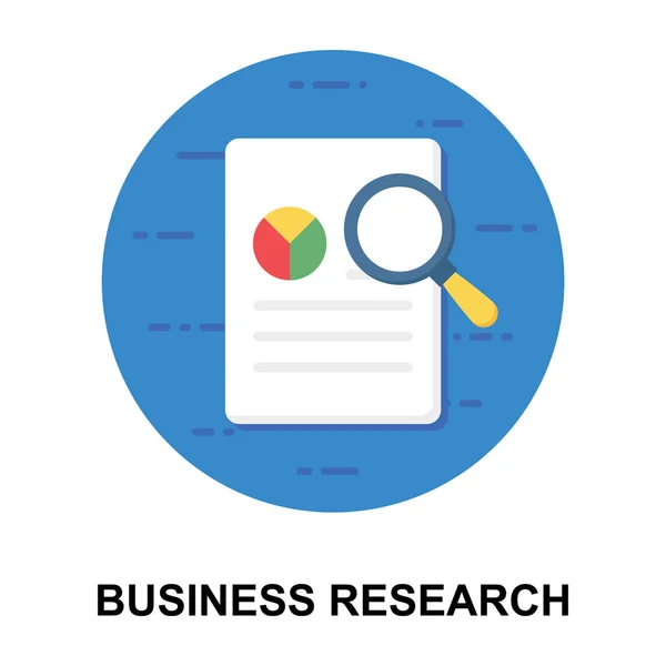 Gráfico Tortas Sob Lupa Projeto Ícone Plano Pesquisa Negócios — Vetor de Stock