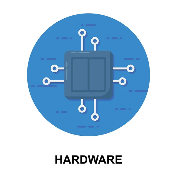 Microchip Computador Tecnologia Ícone Arredondado Liso Projeto Vetor Hardware —  Vetores de Stock
