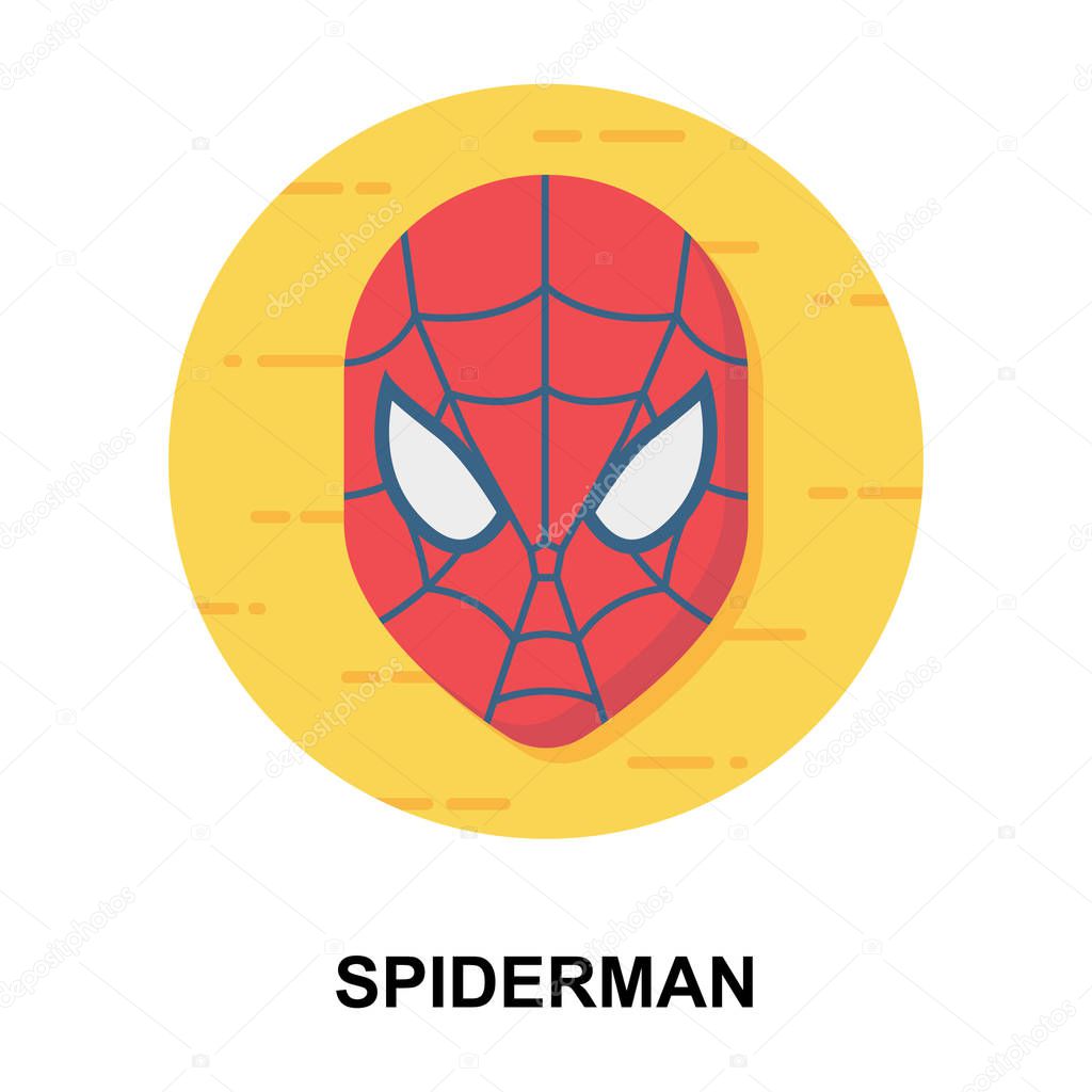 Flat rounded design vector, spiderman 