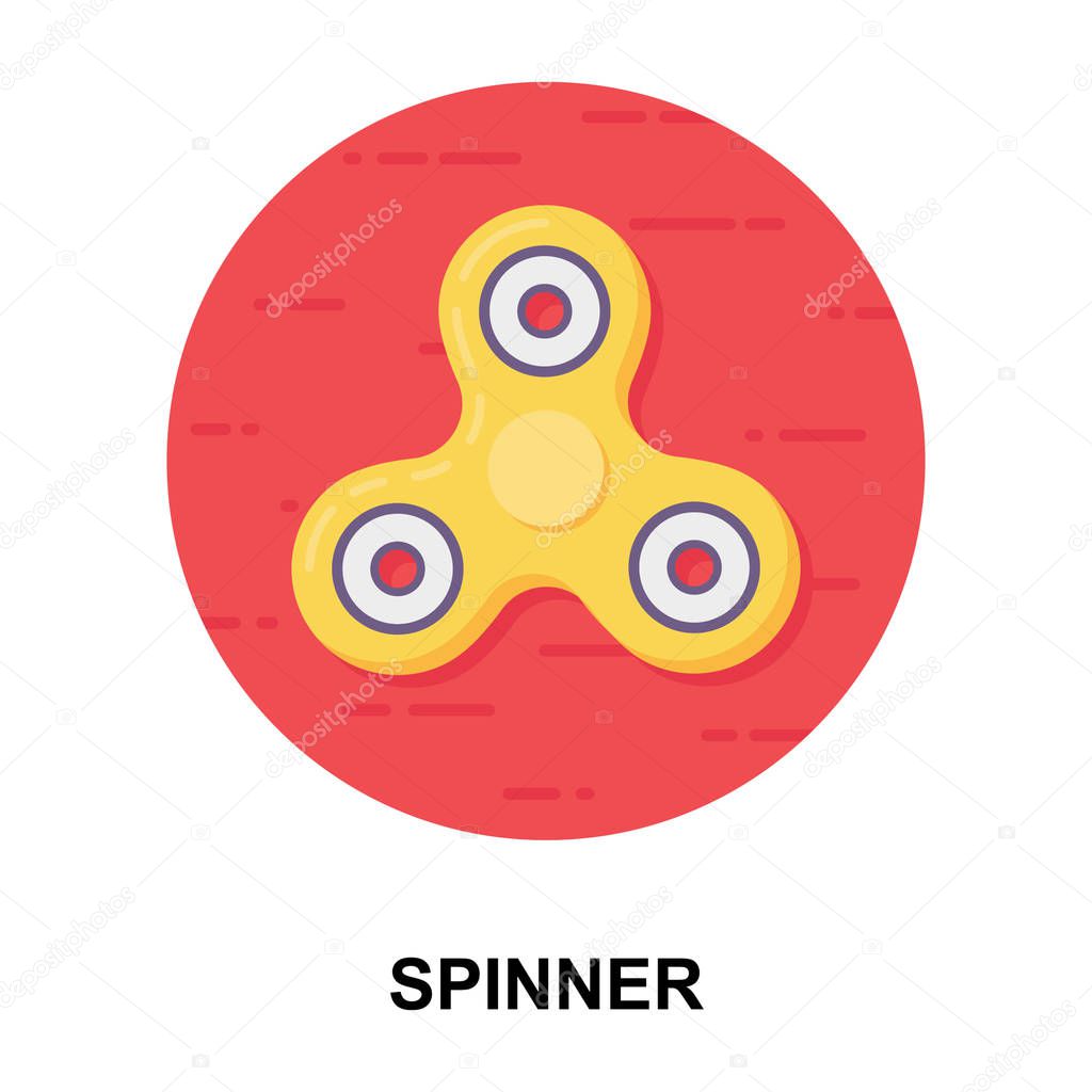 Flat vector design of fidget spinner, multilobed flat structure toy.