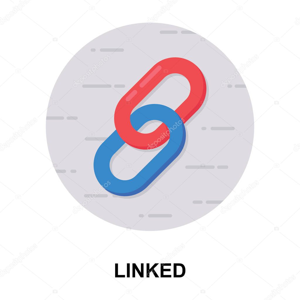 Icon of external linked in flat vector design 