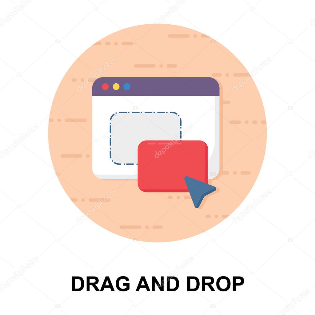 Web interface adjustment, drag and drop vector of flat rounded style 