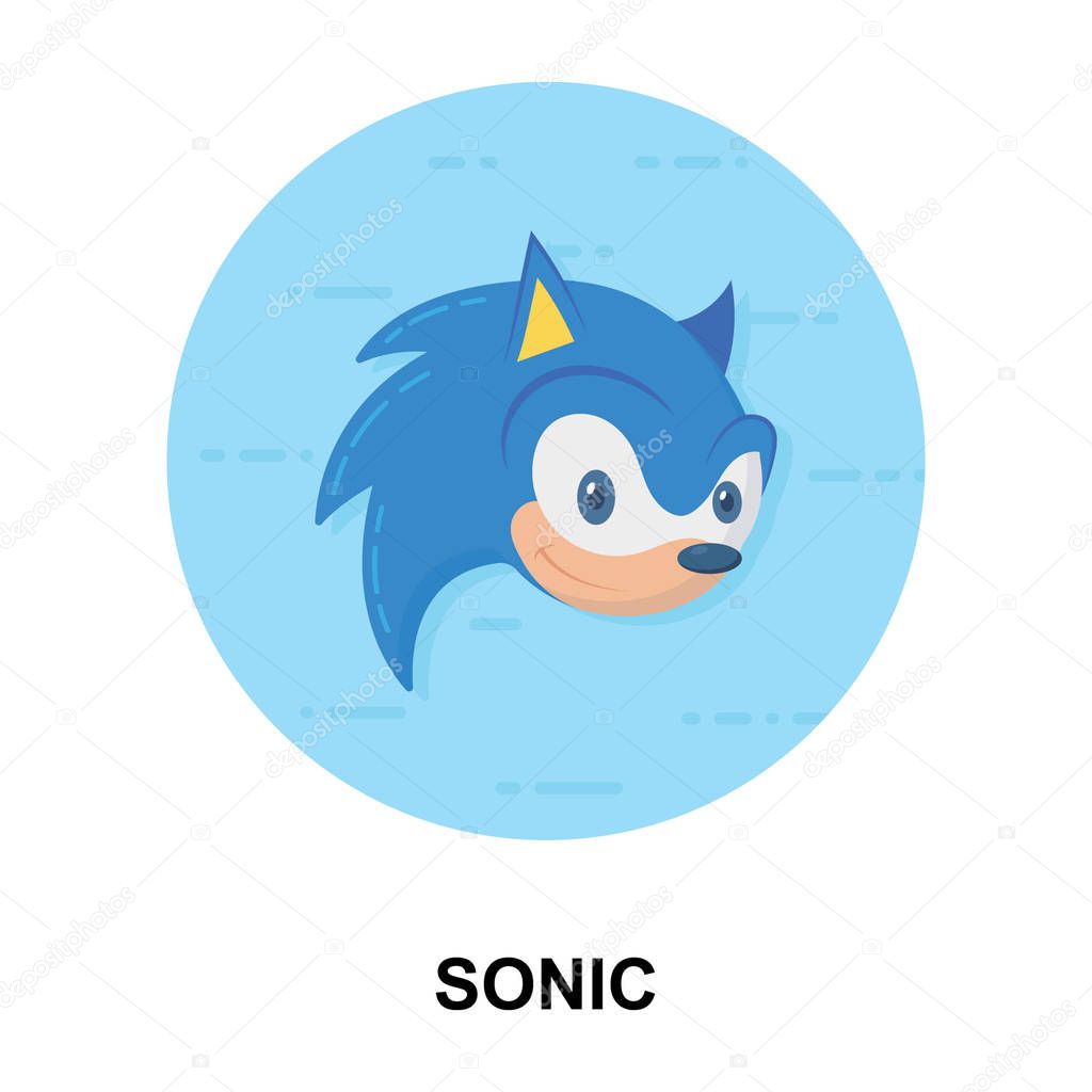 Game platform application, flat rounded icon of sonic vector design 