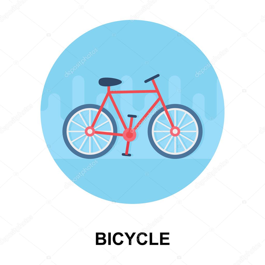 Bicycle icon in flat design, editable vector.
