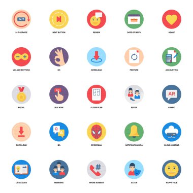 Eğitim Aksesuarları Düz Simgeler Paketi