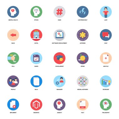 Düz Düz Düz Simge Vektörleri 