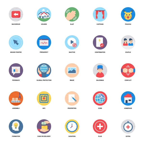 Flat Symbols Icons Vectors Pack - Stock Image - Everypixel
