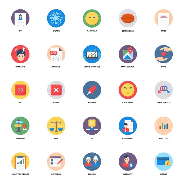 Emoji Platte Afgeronde Platte Vectoren Ontwerp — Stockfoto