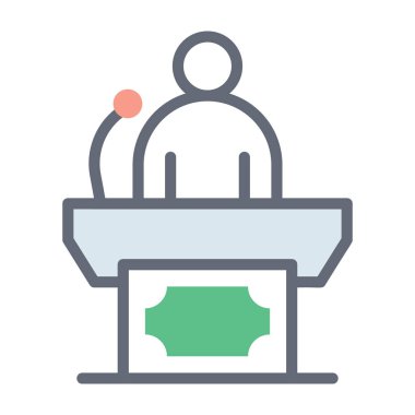 Düz tasarımda halka açık konuşma vektörü 