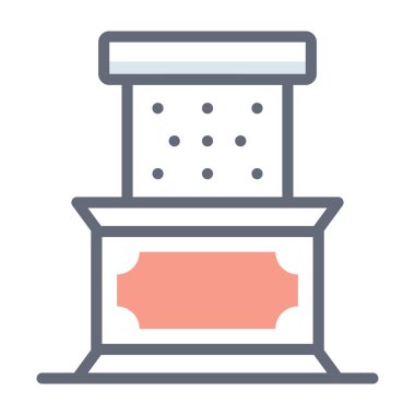 Mahkeme salonunun içinde yargı kürsüsü, düz vektör tasarımı  