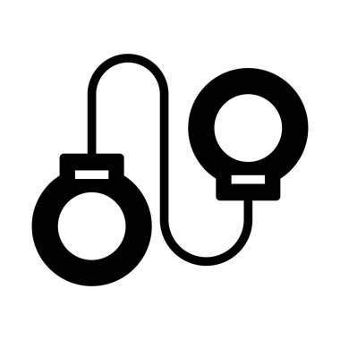 Suç bükme aksesuarı, kelepçe vektör tasarımının katı simgesi 