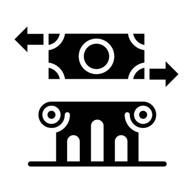 Finansal transfer kavramı, nakit akışı vektör tasarımının katı simgesi 