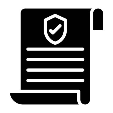 Katı tasarımın yasal kağıt, doğrulanmış belge simgesi 