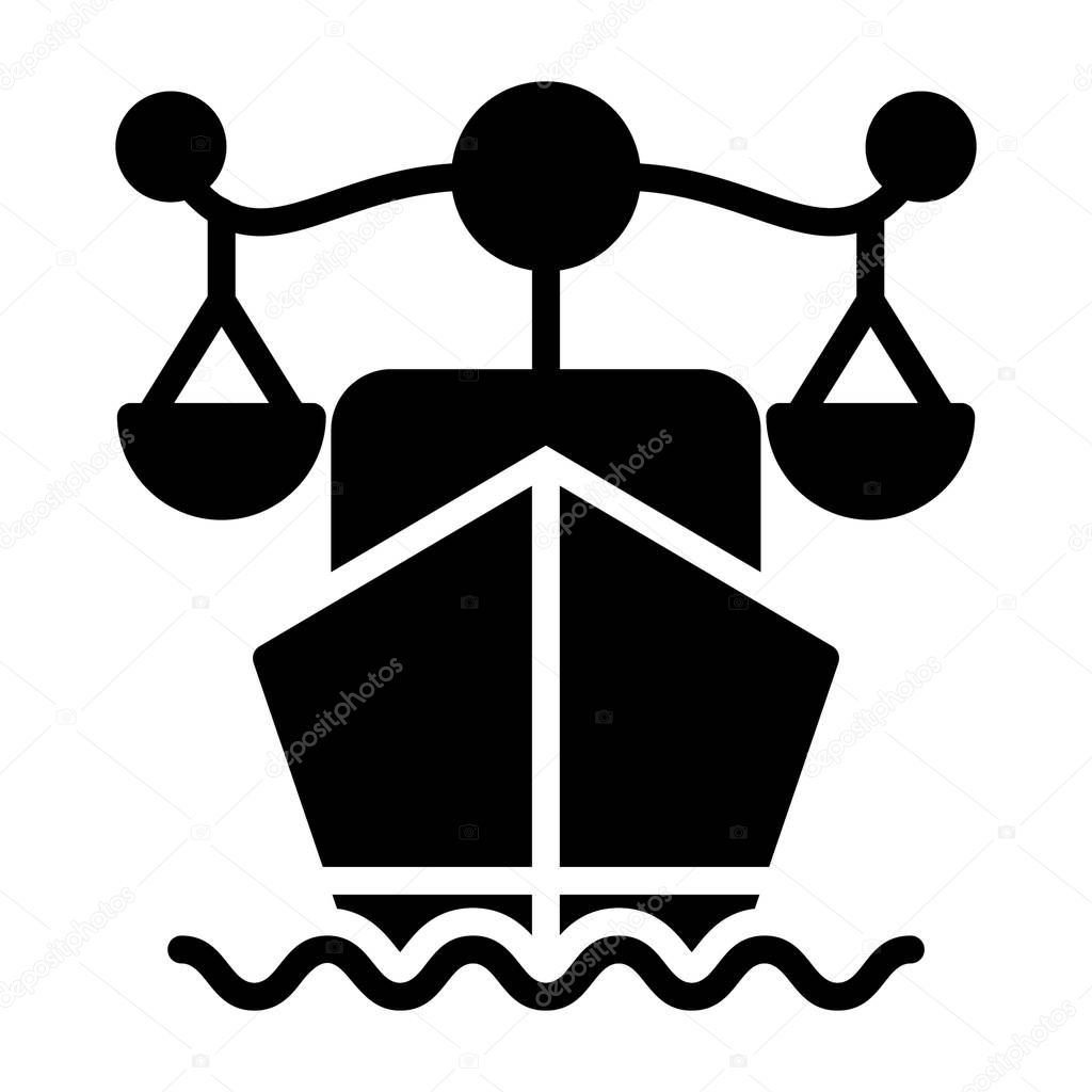 Maritime act concept, solid icon of admiralty law vector design