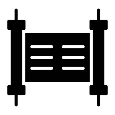 Mezuzah katı simge tasarımı, kapı direği ve kaydırma iletisi kavramı 