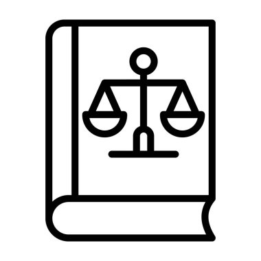 Satır tasarımında hukuk kitabı vektörü 