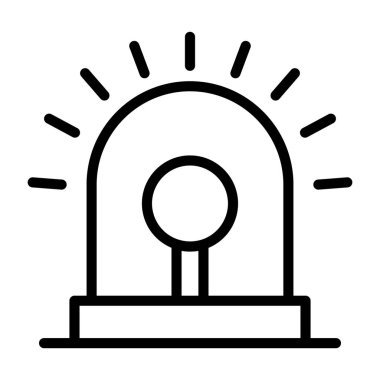 Siren simgesi. Acil siren düzenlenebilir vektörü 