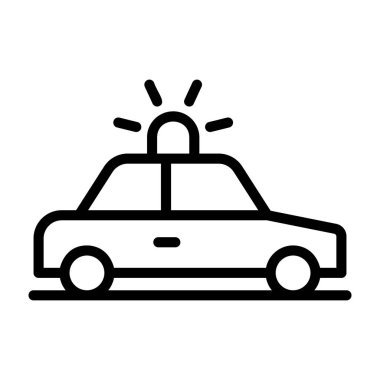 Sıra tasarımında polis arabası vektörü