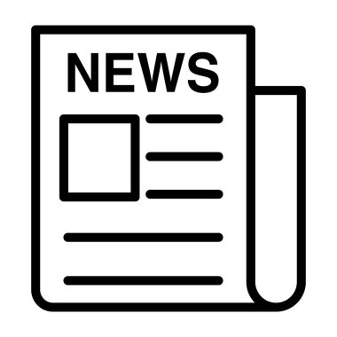 Yazdırma medya gazetesi veya bülteni simgesi, satır tasarımı 