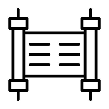 Mezuzah satır simgesi tasarımı, kapı direği konsepti ve kaydırma iletisi 