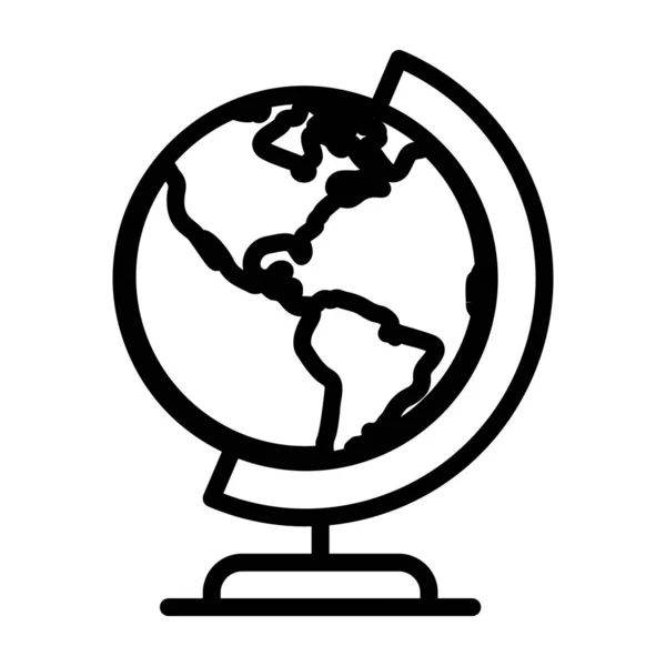 Earth Globe Icon Line Design — Stock Vector