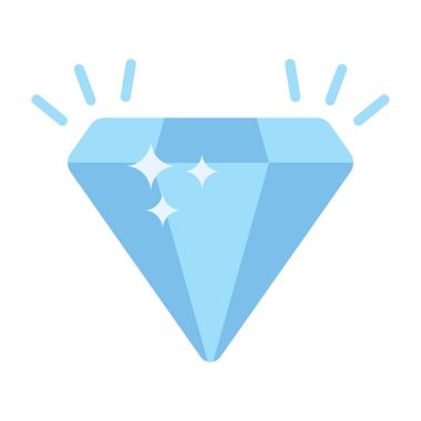 Web siteleri için düz biçimdeki elmas simgesi tasarımı.
