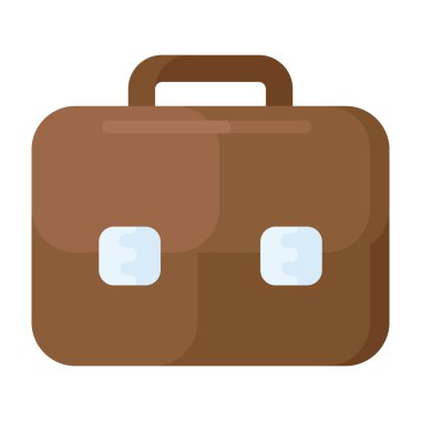 İş çantası, düz tasarım portföy simgesi. 