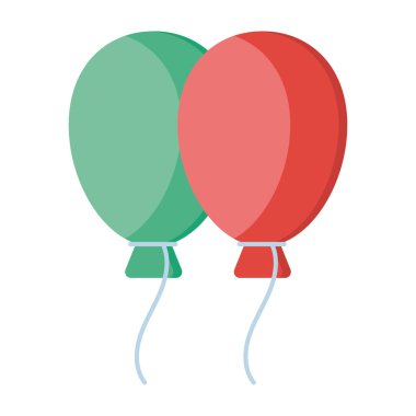 Beyaz arkaplanda izole edilmiş balonların düz tasarım vektörü