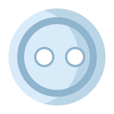 Giysi aksesuarı, gömlek düğmesi simgesi düz stil.