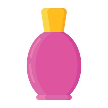 Dekorasyon, koku, parfüm şişesi ikonu düz tasarım.