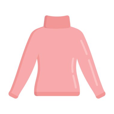 İzole edilmiş arka planda düz yakalı yüksek yakalı tişört simgesi. 