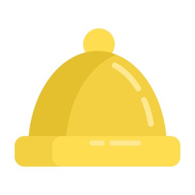 Yünlü şapka, düz tasarım başlık vektörü 