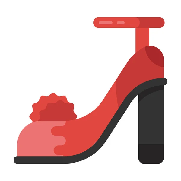 Elegante Vector Zapatos Tacón Alto Para Mujer Icono Plano — Vector de stock