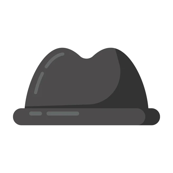 Homburg Sombrero Vector Cabeza Diseño Plano — Vector de stock